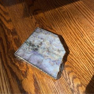 Anthropologie Gilded Agate/Crystal Coaster - Amethyst